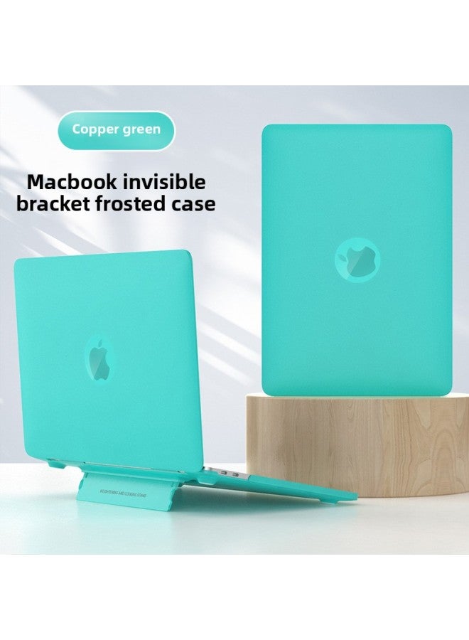 For Apple Laptop Air Computer Case Macbook Pro Frosted Transparent Hard Case 13 Inch Bracket Protective Case-Color:Flash Green-Stand Case-Applicable Model:Macbook Pro 13 A2289/A2251/A2338/A1706/A1708/A1989